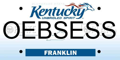 OEBSESS Kentucky License Plate