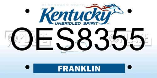 OES8355 Kentucky License Plate