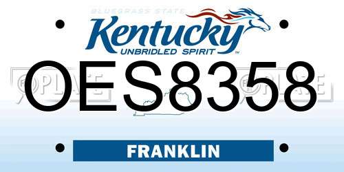 OES8358 Kentucky License Plate