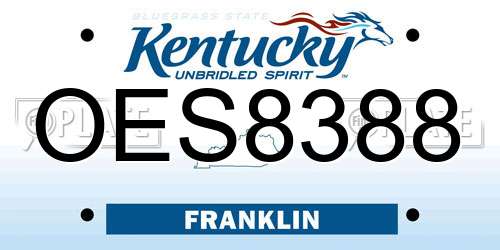 OES8388 Kentucky License Plate