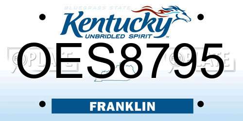 OES8795 Kentucky License Plate