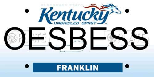 OESBESS Kentucky License Plate