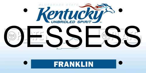 OESSESS Kentucky License Plate