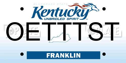 OETTTST Kentucky License Plate