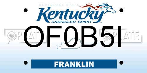 OF0B5I Kentucky License Plate