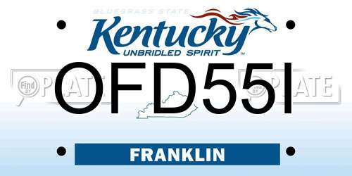 OFD55I Kentucky License Plate