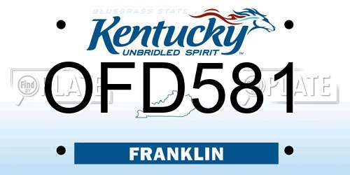 OFD581 Kentucky License Plate