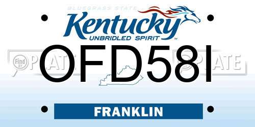 OFD58I Kentucky License Plate