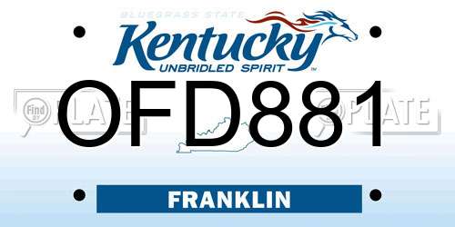 OFD881 Kentucky License Plate