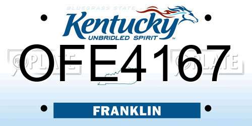 OFE4167 Kentucky License Plate