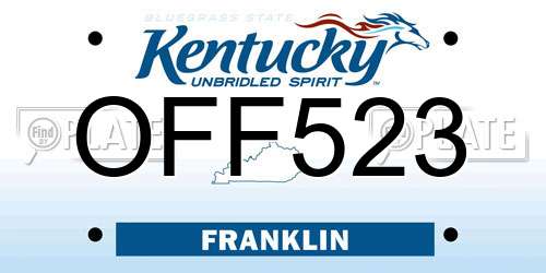 OFF523 Kentucky License Plate