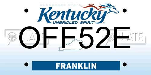 OFF52E Kentucky License Plate