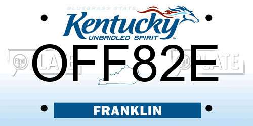OFF82E Kentucky License Plate