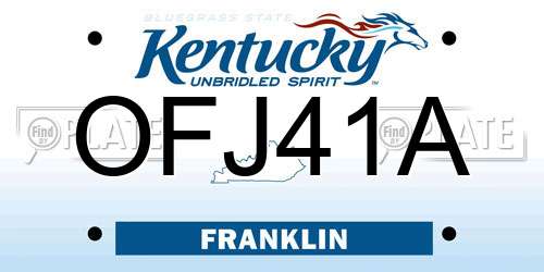 OFJ41A Kentucky License Plate