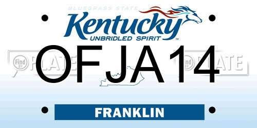OFJA14 Kentucky License Plate