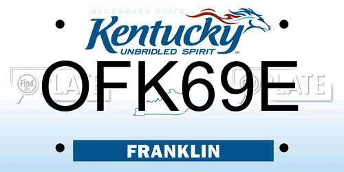 OFK69E Kentucky License Plate