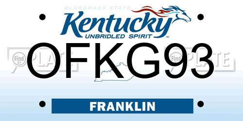 OFKG93 Kentucky License Plate