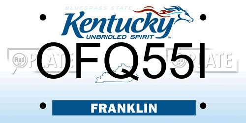 OFQ55I Kentucky License Plate