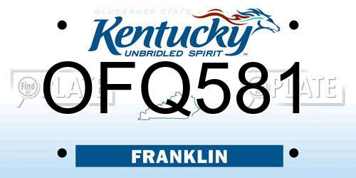 OFQ581 Kentucky License Plate