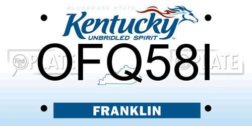 OFQ58I Kentucky License Plate