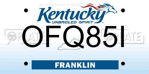 OFQ85I Kentucky License Plate