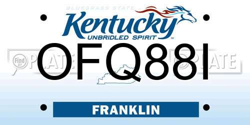 OFQ88I Kentucky License Plate