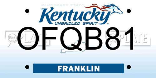 OFQB81 Kentucky License Plate