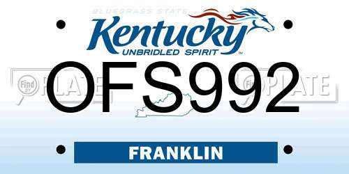 OFS992 Kentucky License Plate