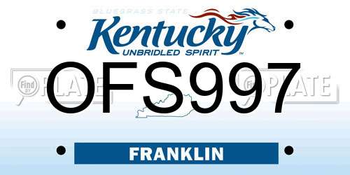 OFS997 Kentucky License Plate