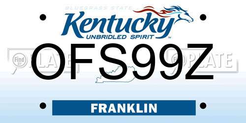 OFS99Z Kentucky License Plate
