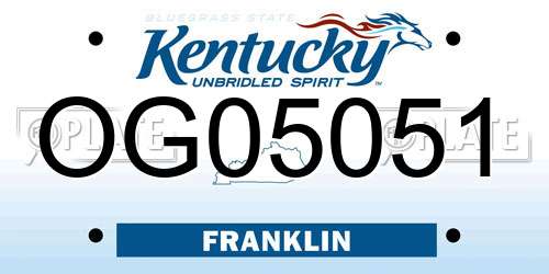OG05051 Kentucky License Plate