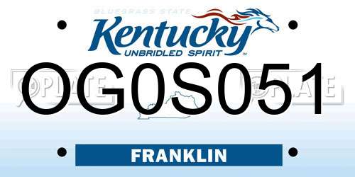 OG0S051 Kentucky License Plate