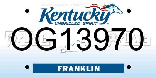OG13970 Kentucky License Plate