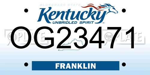 OG23471 Kentucky License Plate