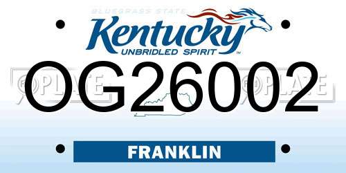OG26002 Kentucky License Plate