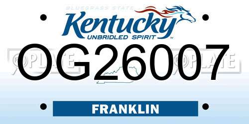 OG26007 Kentucky License Plate