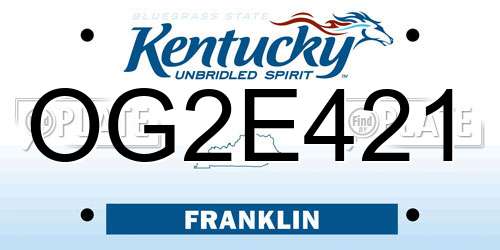 OG2E421 Kentucky License Plate