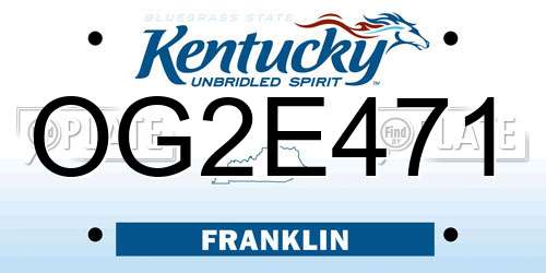 OG2E471 Kentucky License Plate