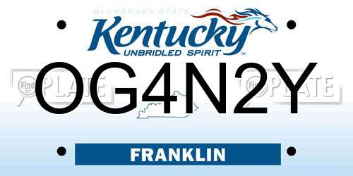 OG4N2Y Kentucky License Plate