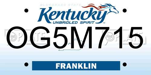 OG5M715 Kentucky License Plate