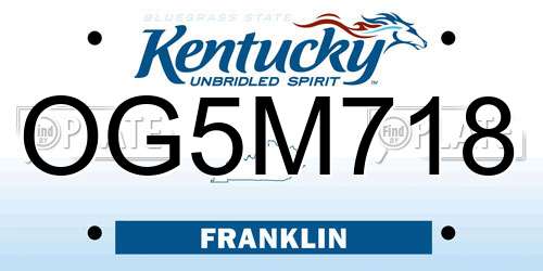 OG5M718 Kentucky License Plate