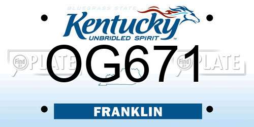 OG671 Kentucky License Plate