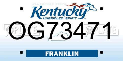 OG73471 Kentucky License Plate