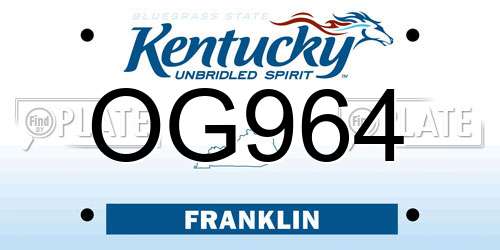 OG964 Kentucky License Plate