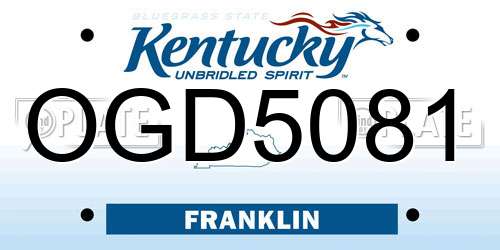 OGD5081 Kentucky License Plate