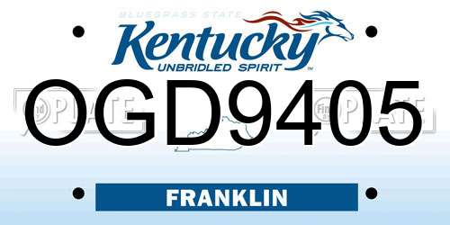 OGD9405 Kentucky License Plate