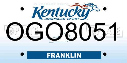 OGO8051 Kentucky License Plate