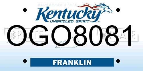 OGO8081 Kentucky License Plate