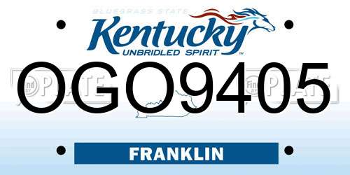 OGO9405 Kentucky License Plate