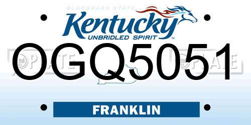 OGQ5051 Kentucky License Plate